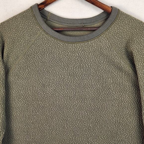 Patagonia Reversible Shearling Crew Neck Pullover Olive Green Men's SZ LG(?) GUC - Picture 4 of 10